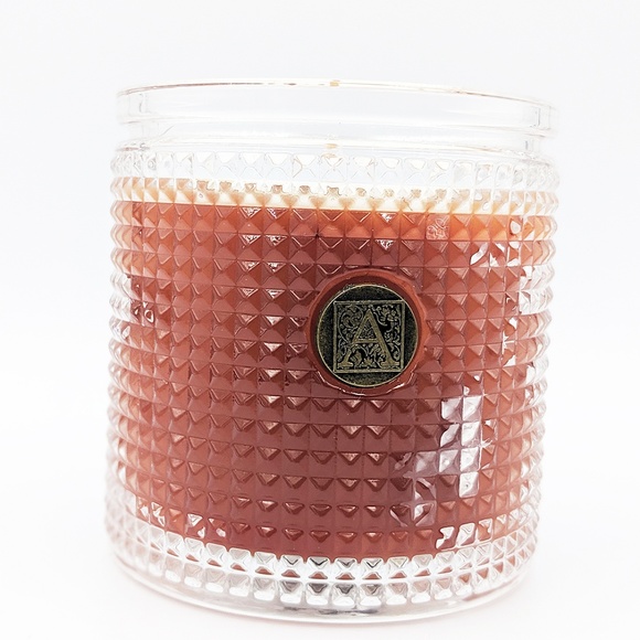 2 Aromatique Pumpkin Spice Textured Glass Candles - Picture 2 of 5